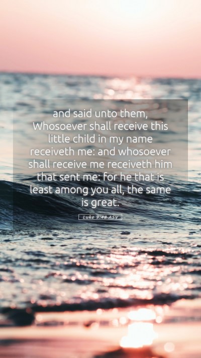 Picture 05 - Luke 9:48 ASV Mobile Phone Wallpaper - and said unto them, Whosoever shall receive this - Mobile Bible Verse Wallpaper