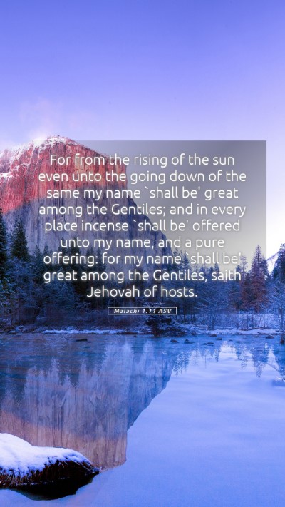 Picture 05 - Malachi 1:11 ASV Mobile Phone Wallpaper - For from the rising of the sun even unto the - Mobile Bible Verse Wallpaper