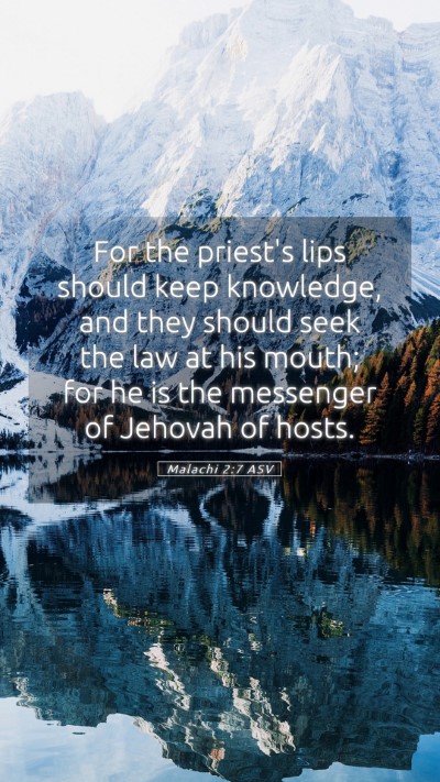 Picture 05 - Malachi 2:7 ASV Mobile Phone Wallpaper - For the priest's lips should keep knowledge, and - Mobile Bible Verse Wallpaper