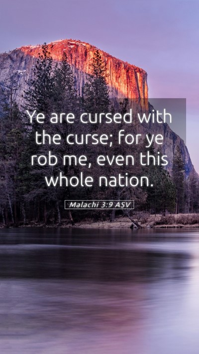 Picture 05 - Malachi 3:9 ASV Mobile Phone Wallpaper - Ye are cursed with the curse; for ye rob me, even - Mobile Bible Verse Wallpaper