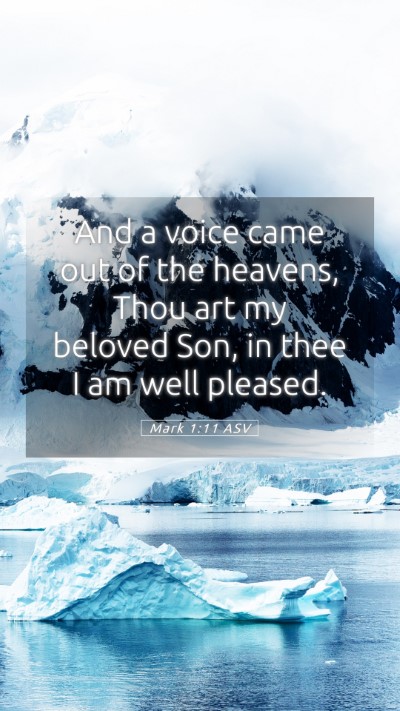 Picture 05 - Mark 1:11 ASV Mobile Phone Wallpaper - And a voice came out of the heavens, Thou art my - Mobile Bible Verse Wallpaper
