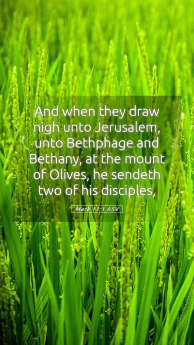 Picture 05 - Mark 11:1 ASV Mobile Phone Wallpaper - And when they draw nigh unto Jerusalem, unto - Mobile Bible Verse Wallpaper