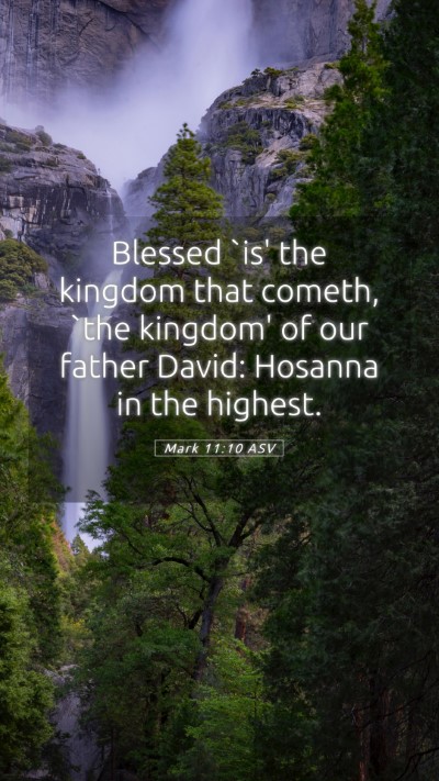 Picture 05 - Mark 11:10 ASV Mobile Phone Wallpaper - Blessed `is' the kingdom that cometh, `the - Mobile Bible Verse Wallpaper