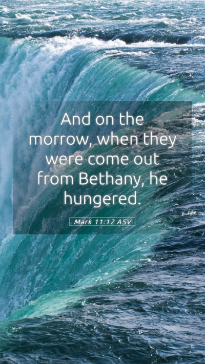 Picture 05 - Mark 11:12 ASV Mobile Phone Wallpaper - And on the morrow, when they were come out from - Mobile Bible Verse Wallpaper