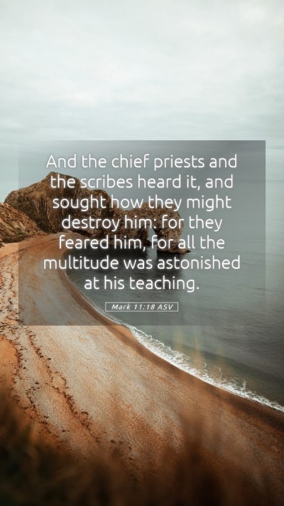 Picture 05 - Mark 11:18 ASV Mobile Phone Wallpaper - And the chief priests and the scribes heard it, - Mobile Bible Verse Wallpaper