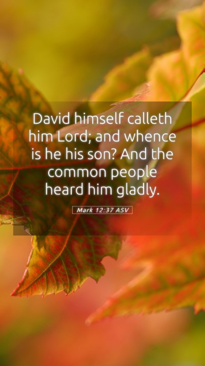 Picture 05 - Mark 12:37 ASV Mobile Phone Wallpaper - David himself calleth him Lord; and whence is he - Mobile Bible Verse Wallpaper