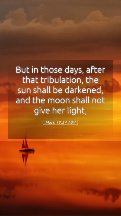 Picture 05 - Mark 13:24 ASV Mobile Phone Wallpaper - But in those days, after that tribulation, the - Mobile Bible Verse Wallpaper