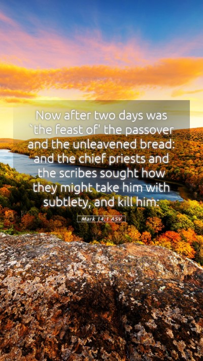 Picture 05 - Mark 14:1 ASV Mobile Phone Wallpaper - Now after two days was `the feast of' the - Mobile Bible Verse Wallpaper