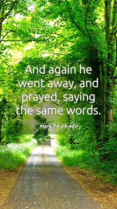 Picture 05 - Mark 14:39 ASV Mobile Phone Wallpaper - And again he went away, and prayed, saying the - Mobile Bible Verse Wallpaper