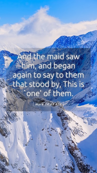 Picture 05 - Mark 14:69 ASV Mobile Phone Wallpaper - And the maid saw him, and began again to say to - Mobile Bible Verse Wallpaper