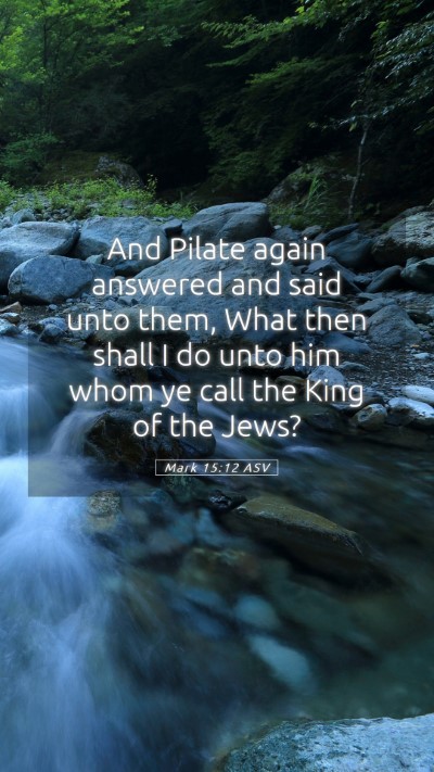Picture 05 - Mark 15:12 ASV Mobile Phone Wallpaper - And Pilate again answered and said unto them, - Mobile Bible Verse Wallpaper