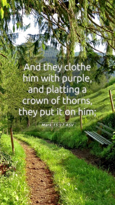 Picture 05 - Mark 15:17 ASV Mobile Phone Wallpaper - And they clothe him with purple, and platting a - Mobile Bible Verse Wallpaper