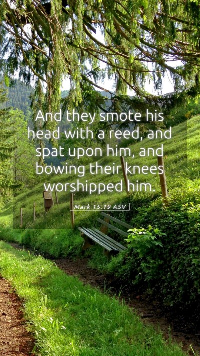 Picture 05 - Mark 15:19 ASV Mobile Phone Wallpaper - And they smote his head with a reed, and spat - Mobile Bible Verse Wallpaper