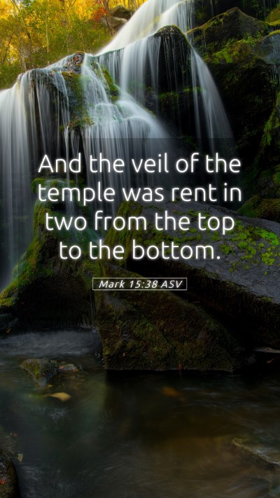 Picture 05 - Mark 15:38 ASV Mobile Phone Wallpaper - And the veil of the temple was rent in two from - Mobile Bible Verse Wallpaper