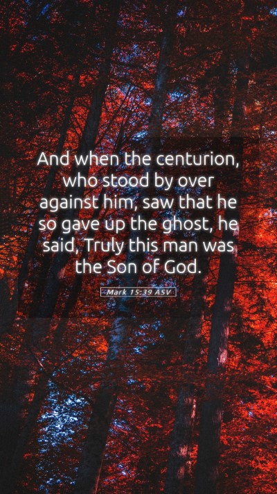 Picture 05 - Mark 15:39 ASV Mobile Phone Wallpaper - And when the centurion, who stood by over against - Mobile Bible Verse Wallpaper