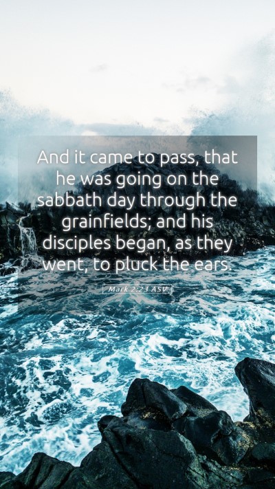 Picture 05 - Mark 2:23 ASV Mobile Phone Wallpaper - And it came to pass, that he was going on the - Mobile Bible Verse Wallpaper