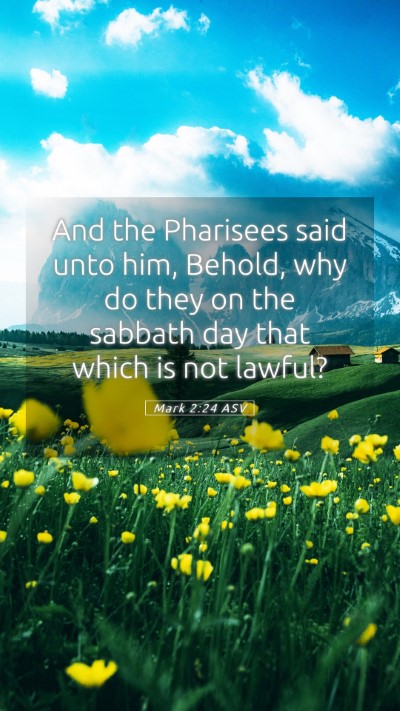 Picture 05 - Mark 2:24 ASV Mobile Phone Wallpaper - And the Pharisees said unto him, Behold, why do - Mobile Bible Verse Wallpaper