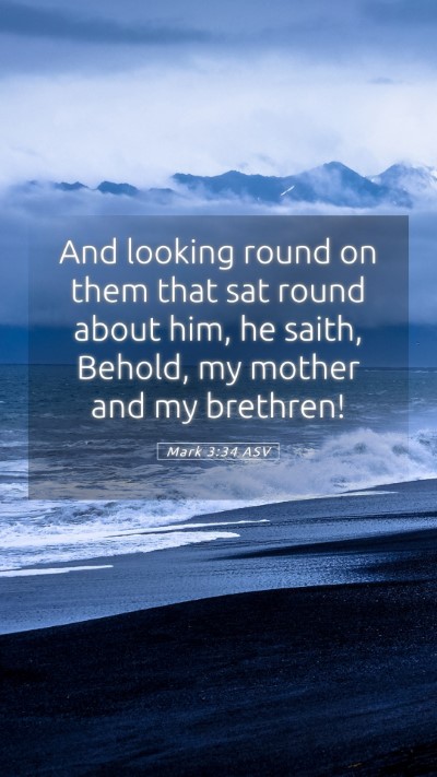 Picture 05 - Mark 3:34 ASV Mobile Phone Wallpaper - And looking round on them that sat round about - Mobile Bible Verse Wallpaper