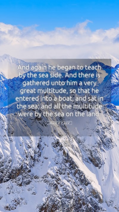 Picture 05 - Mark 4:1 ASV Mobile Phone Wallpaper - And again he began to teach by the sea side. And - Mobile Bible Verse Wallpaper