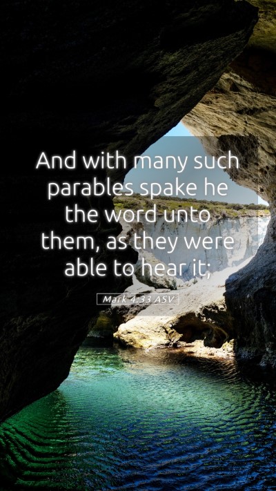 Picture 05 - Mark 4:33 ASV Mobile Phone Wallpaper - And with many such parables spake he the word - Mobile Bible Verse Wallpaper