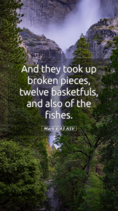 Picture 05 - Mark 6:43 ASV Mobile Phone Wallpaper - And they took up broken pieces, twelve - Mobile Bible Verse Wallpaper