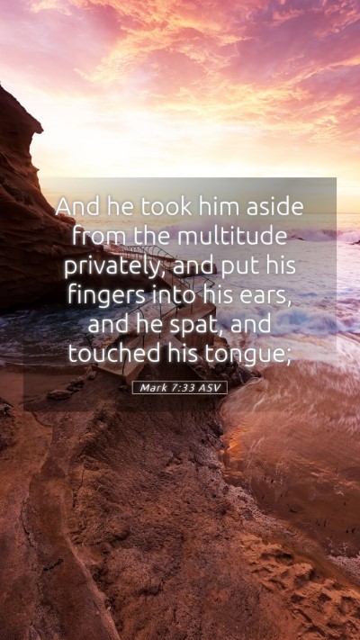 Picture 05 - Mark 7:33 ASV Mobile Phone Wallpaper - And he took him aside from the multitude - Mobile Bible Verse Wallpaper