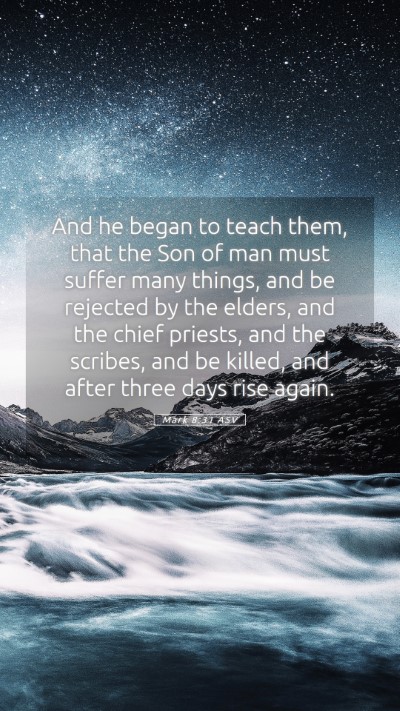 Picture 05 - Mark 8:31 ASV Mobile Phone Wallpaper - And he began to teach them, that the Son of man - Mobile Bible Verse Wallpaper