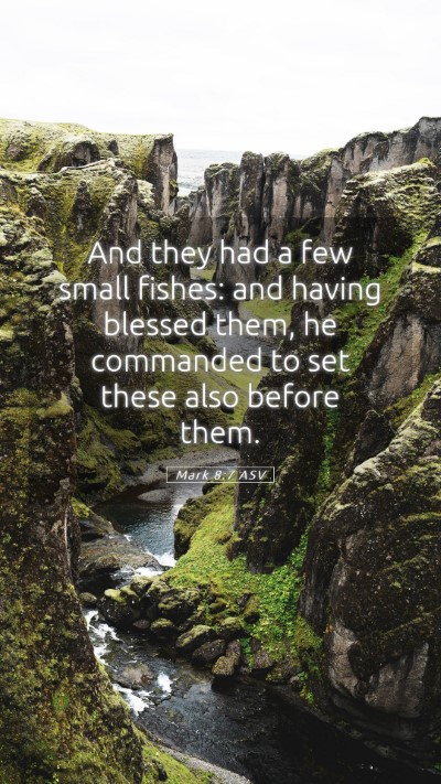 Picture 05 - Mark 8:7 ASV Mobile Phone Wallpaper - And they had a few small fishes: and having - Mobile Bible Verse Wallpaper