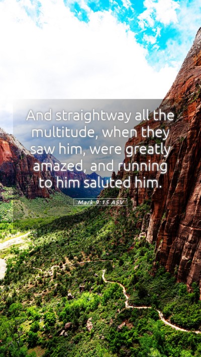 Picture 05 - Mark 9:15 ASV Mobile Phone Wallpaper - And straightway all the multitude, when they saw - Mobile Bible Verse Wallpaper