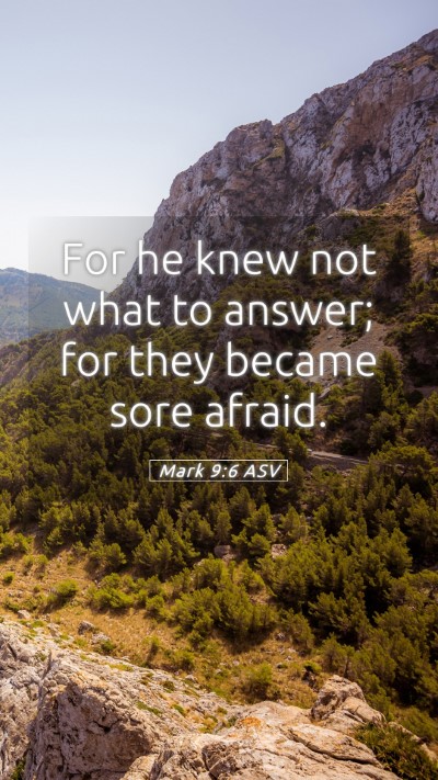 Picture 05 - Mark 9:6 ASV Mobile Phone Wallpaper - For he knew not what to answer; for they became - Mobile Bible Verse Wallpaper