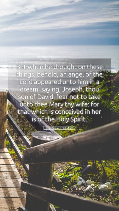 Picture 05 - Matthew 1:20 ASV Mobile Phone Wallpaper - But when he thought on these things, behold, an - Mobile Bible Verse Wallpaper