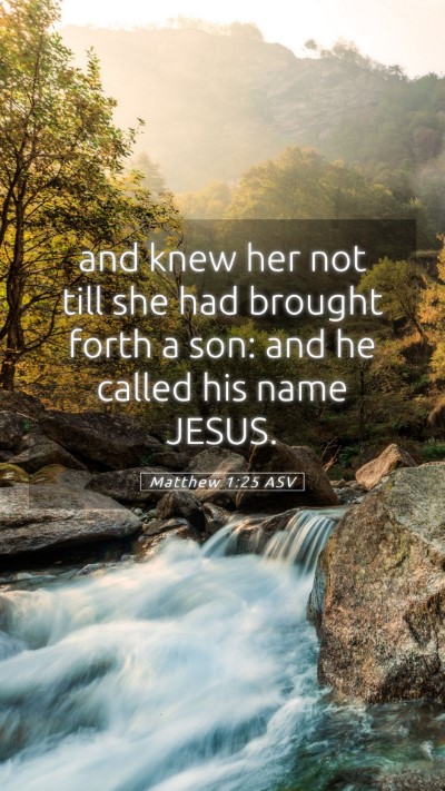 Picture 05 - Matthew 1:25 ASV Mobile Phone Wallpaper - and knew her not till she had brought forth a - Mobile Bible Verse Wallpaper