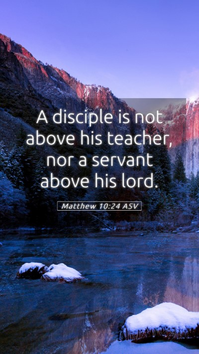 Picture 05 - Matthew 10:24 ASV Mobile Phone Wallpaper - A disciple is not above his teacher, nor a - Mobile Bible Verse Wallpaper