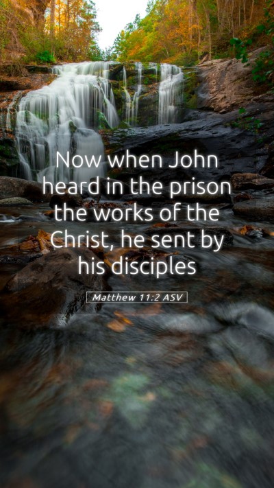 Picture 05 - Matthew 11:2 ASV Mobile Phone Wallpaper - Now when John heard in the prison the works of - Mobile Bible Verse Wallpaper