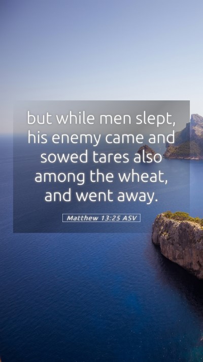 Picture 05 - Matthew 13:25 ASV Mobile Phone Wallpaper - but while men slept, his enemy came and sowed - Mobile Bible Verse Wallpaper