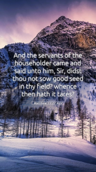 Picture 05 - Matthew 13:27 ASV Mobile Phone Wallpaper - And the servants of the householder came and said - Mobile Bible Verse Wallpaper