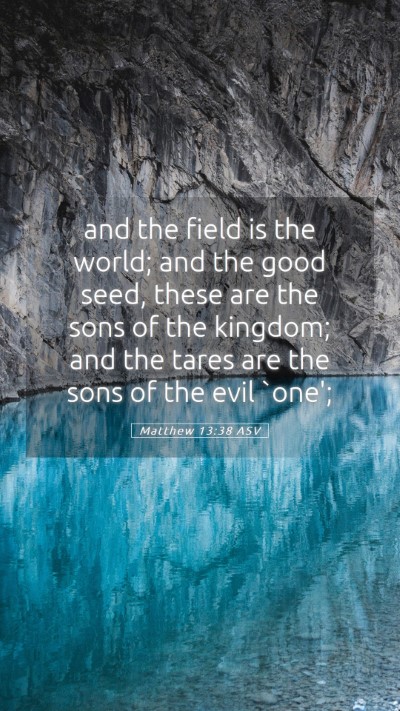 Picture 05 - Matthew 13:38 ASV Mobile Phone Wallpaper - and the field is the world; and the good seed, - Mobile Bible Verse Wallpaper