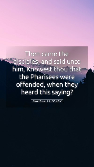 Picture 05 - Matthew 15:12 ASV Mobile Phone Wallpaper - Then came the disciples, and said unto him, - Mobile Bible Verse Wallpaper