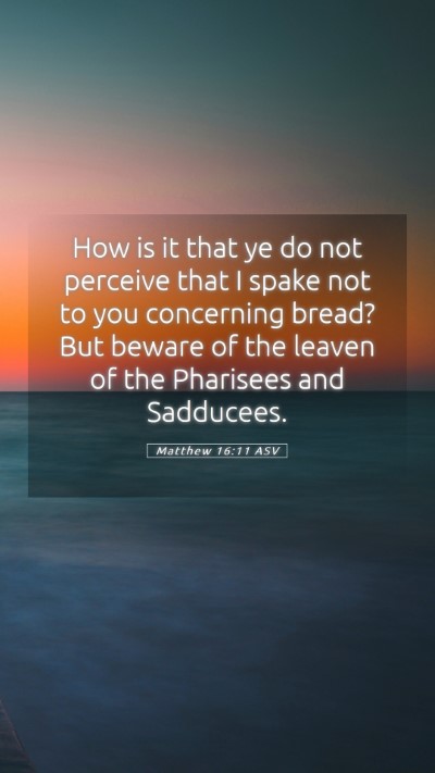 Picture 05 - Matthew 16:11 ASV Mobile Phone Wallpaper - How is it that ye do not perceive that I spake - Mobile Bible Verse Wallpaper
