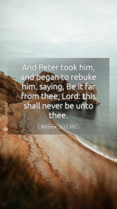 Picture 05 - Matthew 16:22 ASV Mobile Phone Wallpaper - And Peter took him, and began to rebuke him, - Mobile Bible Verse Wallpaper