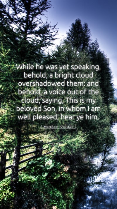 Picture 05 - Matthew 17:5 ASV Mobile Phone Wallpaper - While he was yet speaking, behold, a bright cloud - Mobile Bible Verse Wallpaper