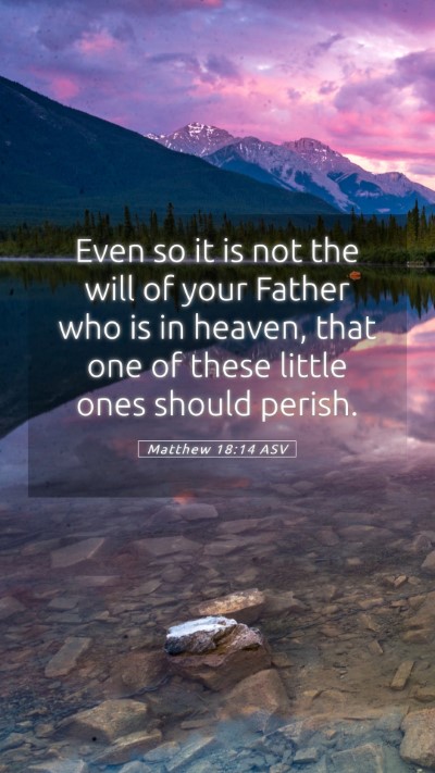 Picture 05 - Matthew 18:14 ASV Mobile Phone Wallpaper - Even so it is not the will of your Father who is - Mobile Bible Verse Wallpaper