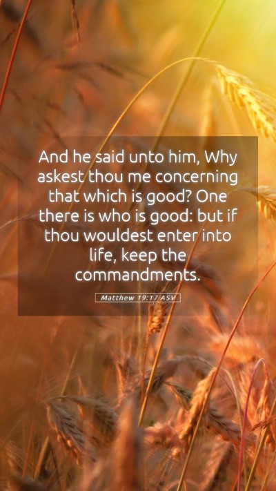 Picture 05 - Matthew 19:17 ASV Mobile Phone Wallpaper - And he said unto him, Why askest thou me - Mobile Bible Verse Wallpaper