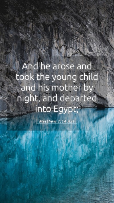 Picture 05 - Matthew 2:14 ASV Mobile Phone Wallpaper - And he arose and took the young child and his - Mobile Bible Verse Wallpaper