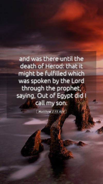 Picture 05 - Matthew 2:15 ASV Mobile Phone Wallpaper - and was there until the death of Herod: that it - Mobile Bible Verse Wallpaper