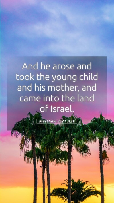 Picture 05 - Matthew 2:21 ASV Mobile Phone Wallpaper - And he arose and took the young child and his - Mobile Bible Verse Wallpaper
