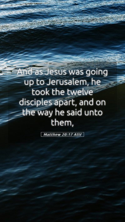Picture 05 - Matthew 20:17 ASV Mobile Phone Wallpaper - And as Jesus was going up to Jerusalem, he took - Mobile Bible Verse Wallpaper