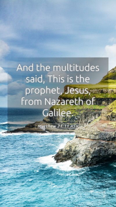 Picture 05 - Matthew 21:11 ASV Mobile Phone Wallpaper - And the multitudes said, This is the prophet, - Mobile Bible Verse Wallpaper