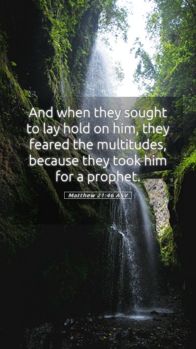 Picture 05 - Matthew 21:46 ASV Mobile Phone Wallpaper - And when they sought to lay hold on him, they - Mobile Bible Verse Wallpaper