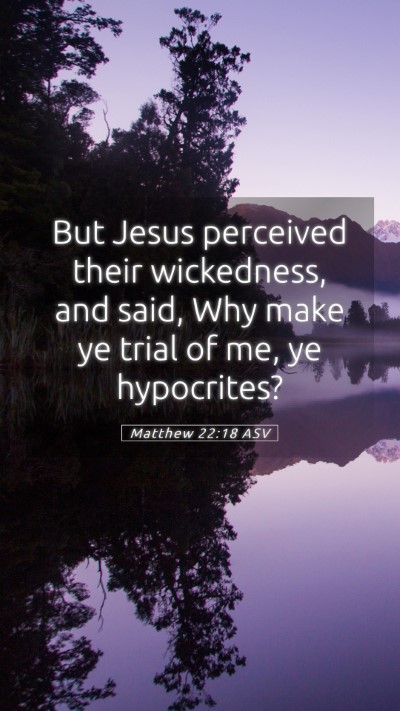 Picture 05 - Matthew 22:18 ASV Mobile Phone Wallpaper - But Jesus perceived their wickedness, and said, - Mobile Bible Verse Wallpaper
